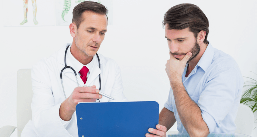 The doctor prescribes medicine for prostatitis